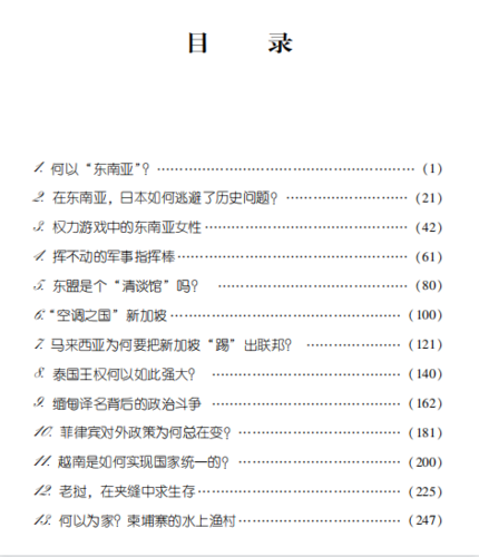 迟到的东南亚-目录